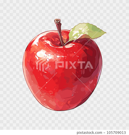 Vector cartoon detailed fruit apple. Sweet fruit. Vector illustration EPS10 Vector cartoon detailed fruit apple. Sweet fruit. Vector illustration EPS10 105709013