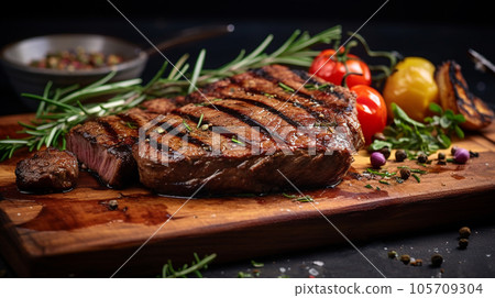 Grilled beef fillet steak 105709304