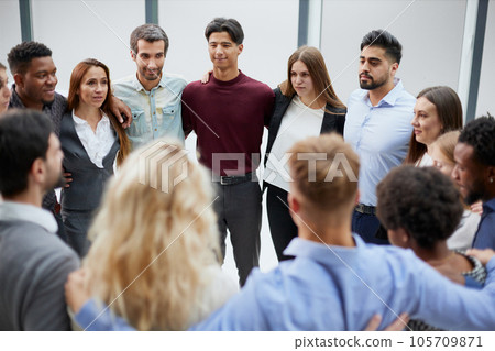 Conversation, talking or discussion for about us, faq and equality workplace with trust 105709871
