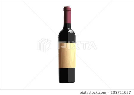 Vector wine watercolor bottle isolated on transparent background. Vector wine watercolor bottle isolated on transparent background. 105711657