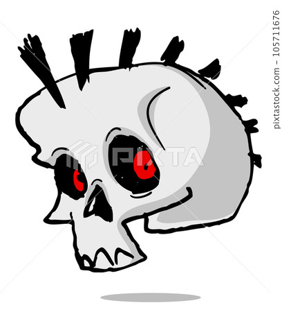 Grim reaper illustration. Cartoon Halloween funny skull isolated on white background Grim reaper illustration. Cartoon Halloween funny skull isolated on white background 105711676