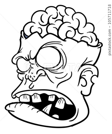 Cartoon funny zombie character design with scary face expression. Halloween vector Cartoon funny zombie character design with scary face expression. Halloween vector 105711718