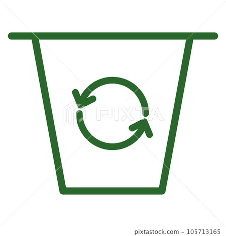 Isolated outline of a recyclable bin icon Vector Isolated outline of a recyclable bin icon Vector 105713165