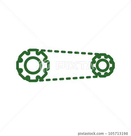 Isolated outline of a bicycle chain icon Vector 105713198