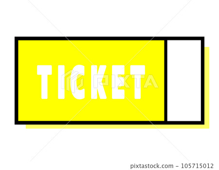 一張簡單的票券 右側豎線 黃色陰影 105715012