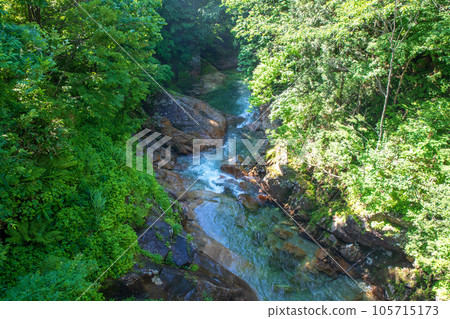 Downstream of Yubuki Falls, Yubiso River, Midsummer Scenery, Minakami Town Downstream of Yubuki Falls, Yubiso River, Midsummer Scenery, Minakami Town 105715173