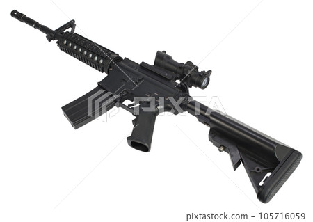 US Army carbine isolated on a white 105716059