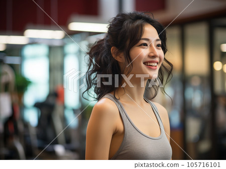 Asian woman training at a gym "AI generated image" 105716101