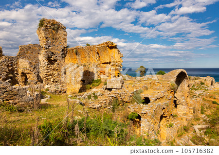 Ruins of basilica in ancient city Anemurium, Turkey Ruins of basilica in ancient city Anemurium, Turkey 105716382