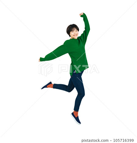 Young woman jumping Background transparent clipping PNG Young woman jumping Background transparent clipping PNG 105716399