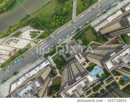 Aerial footage of urbanization in China Aerial footage of urbanization in China 105718031