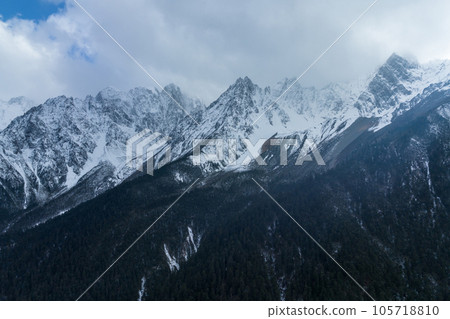 Aerial view of beautiful high altitude snow mountains  in Tibet,China 105718810