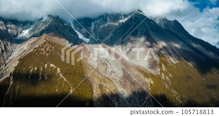 Aerial view of beautiful high altitude snow mountains  in Tibet,China 105718813
