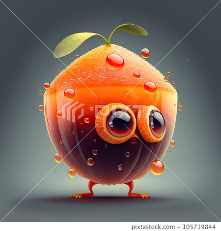 Crazy orange citrus cartoon character ai generated kids personage. juicy fruit with big eyes and leaves, delicious funny sweet orange fresh juicy personage Crazy orange citrus cartoon character ai generated kids personage. juicy fruit with big eyes and leaves, delicious funny sweet orange fresh juicy personage 105719844
