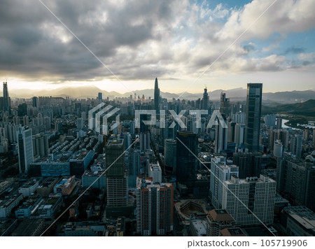Aerial view of beautiful downtown landscape in shenzhen, China 105719906