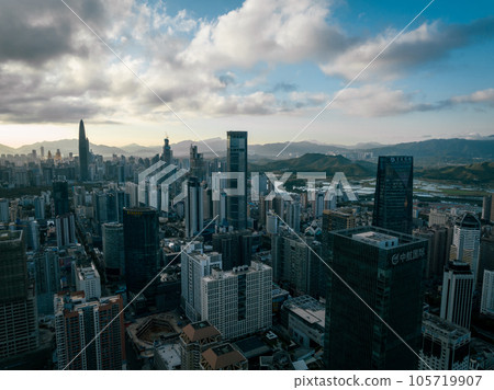 Aerial view of beautiful downtown landscape in shenzhen, China Aerial view of beautiful downtown landscape in shenzhen, China 105719907