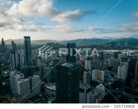 Aerial view of beautiful downtown landscape in shenzhen, China Aerial view of beautiful downtown landscape in shenzhen, China 105719908