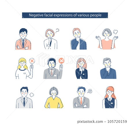 Expressions of various business people mix 3 Negative Expressions of various business people mix 3 Negative 105720159