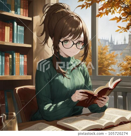 站在圖書館裡的文藝女孩 105720274