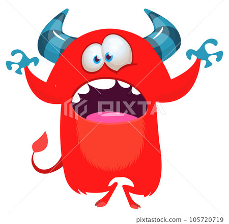 Scary cartoon monster. Halloween vector design isolated 105720719