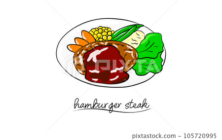 美味的漢堡牛排 105720995