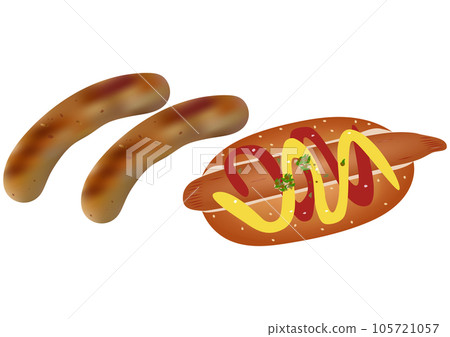 "Two grilled sausages" and "hot dog" "Two grilled sausages" and "hot dog" 105721057