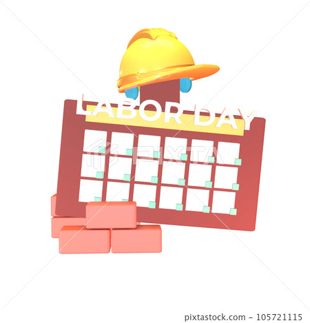 3D icon labor day calender rendered isolated on the transparent background 3D icon labor day calender rendered isolated on the transparent background 105721115