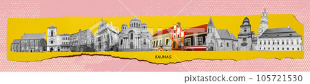 Art collage or design of Kaunas at Lithuania Art collage or design of Kaunas at Lithuania 105721530
