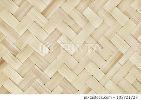 Old bamboo weaving pattern, woven rattan mat texture for background and design art work. 105721727