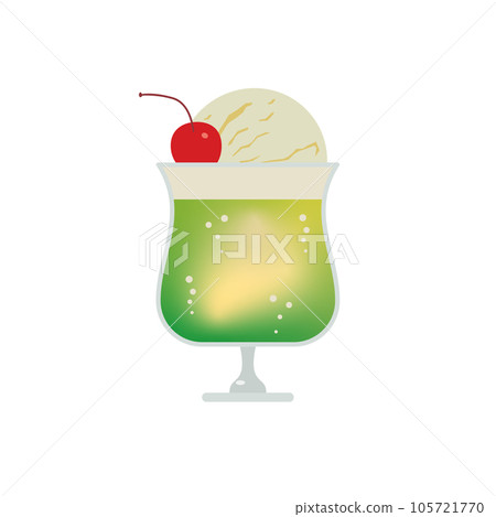 奶油蘇打水側面的平面圖標 105721770