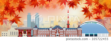 Autumn leaves maple Tokyo autumn background 105722455