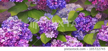 Mountain spring landscape, mountains with snowy peaks, lilac flower bushes, cartoon flat spring nature, green pasture meadow with forests, beautiful spring day mountains, vector illustration banner Mountain spring landscape, mountains with snowy peaks, lilac flower bushes, cartoon flat spring nature, green pasture meadow with forests, beautiful spring day mountains, vector illustration banner 105722745