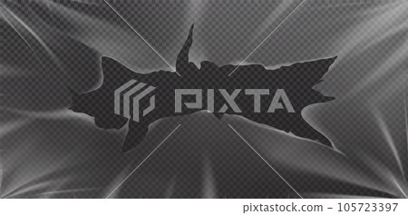 Torn vinyl cover plastic texture with hole edge 105723397