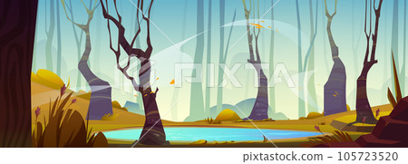 Small lake in autumn forest Small lake in autumn forest 105723520