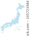 Japan map drawn with a dot 105723984