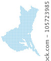 Ibaraki prefecture map drawn with dots 105723985