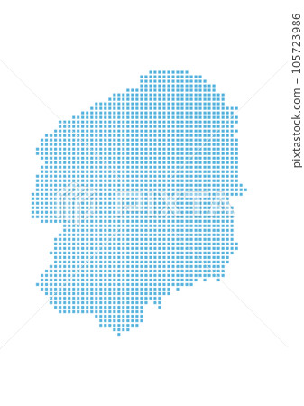 Tochigi prefecture map drawn with dots 105723986