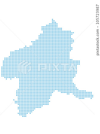 Gunma prefecture map drawn with dots Gunma prefecture map drawn with dots 105723987
