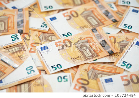 many 50 euro bills close-up mixed haphazardly many 50 euro bills close-up mixed haphazardly 105724484