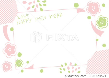 流行日式新年賀卡模板 105724521