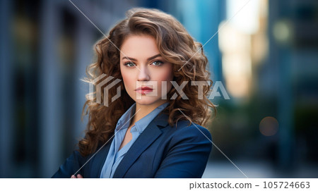 《決心之眼：象徵自決和自信的女商人肖像》<圖像生成AI> 105724663