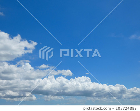 Midsummer blue sky and clouds (majestic cumulus) 105724882