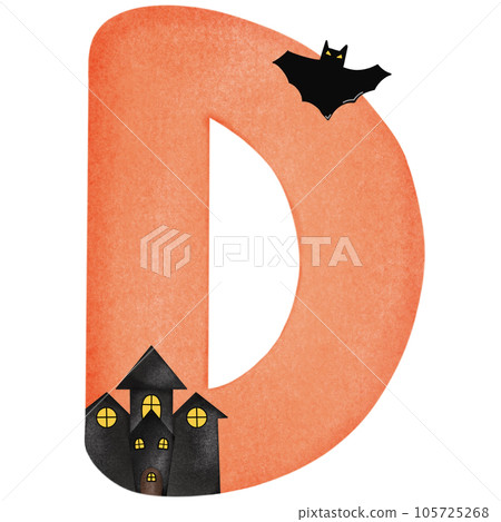 Letter D hand drawn watercolor texture Letter D hand drawn watercolor texture 105725268