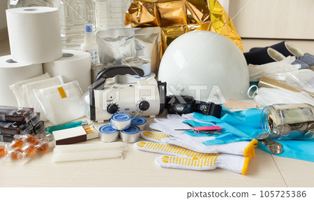 Disaster prevention goods home evacuation stockpiles disaster prevention items disaster Disaster prevention goods home evacuation stockpiles disaster prevention items disaster 105725386
