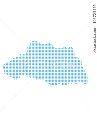 Saitama prefecture map drawn with dots 105725555