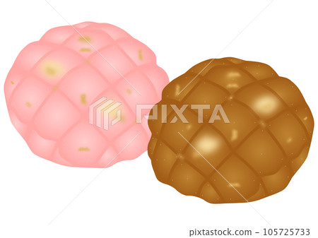 "Strawberry Melon Bread" and "Coffee Melon Bread" two pieces 105725733