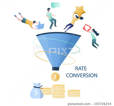 Rate conversion optimization sales funnel vector illustration 105726254