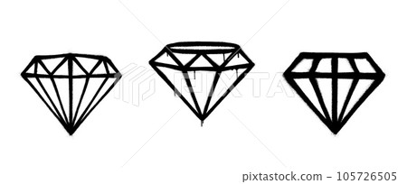 Three graffiti-style coated gems with black over white. Vector illustration Three graffiti-style coated gems with black over white. Vector illustration 105726505