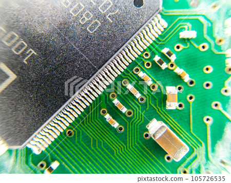 Material close-up of electronic circuit 105726535