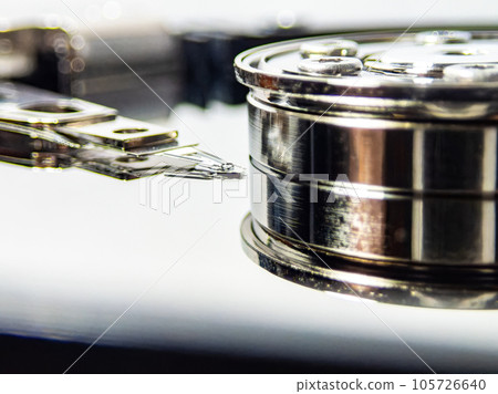 Material close-up of the hard disk inside 105726640